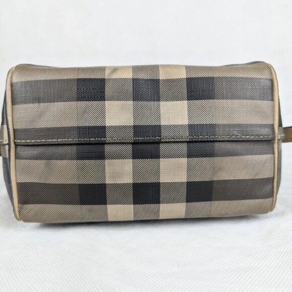 BURBERRY Smoked Check PVC Coated Canvas Saddle Stitch Crossbody Bag - Picture 11 of 16